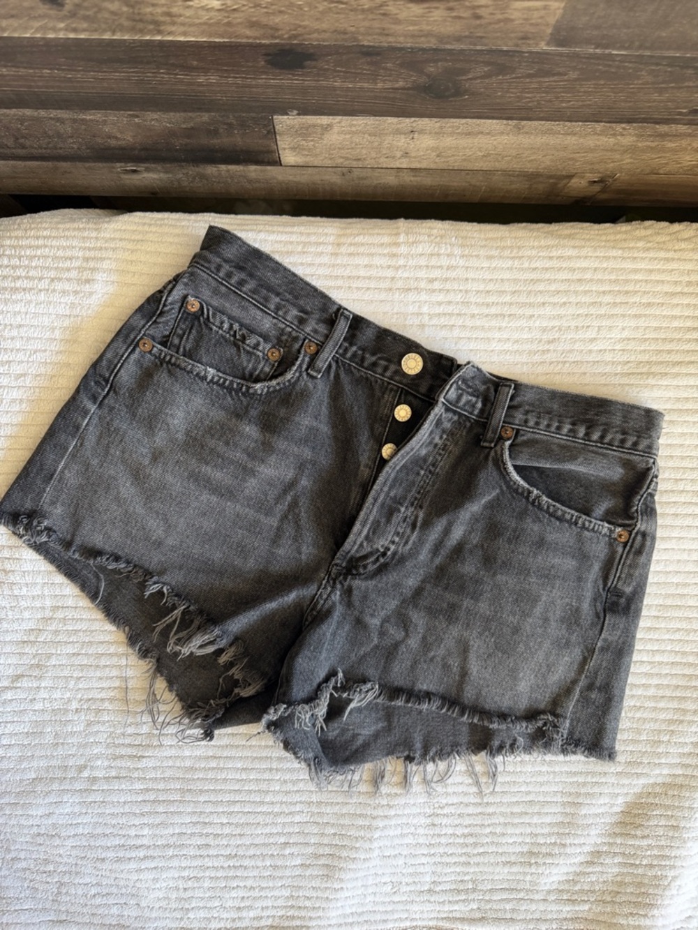 AGOLDE Parker Women's Washed Black High-Rise Denim Shorts